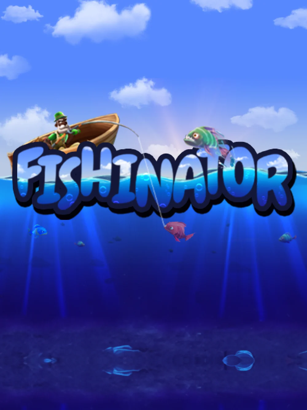 Juego de pesca con enfoque arcade y capturas de premios en pantalla.